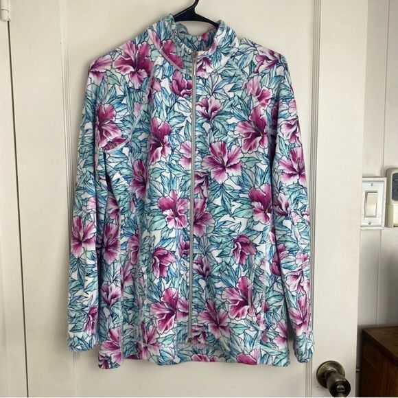 TOMMY BAHAMA Womens Hibiscus Tropical Floral Active Zip Up Jacket XS - Picture 3 of 7